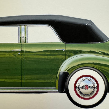 1940 LaSalle Series 52 Special Automobile Illustration Art Drawing Hand Drawn
