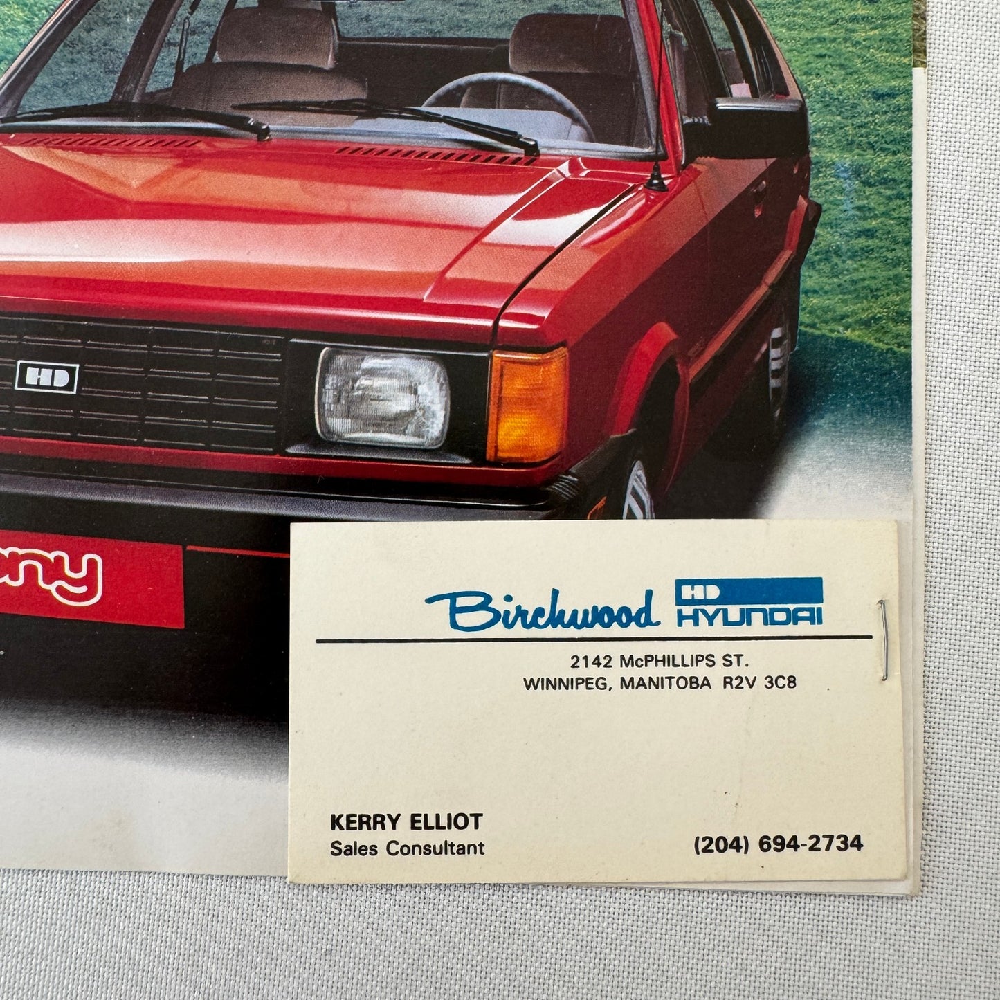 1985 Hyundai Pony Car Sales Brochure Catalog Folder Vintage Advertising