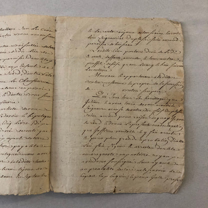 Antique Hand Written French Document Dated 1763 Beautiful Early Letter