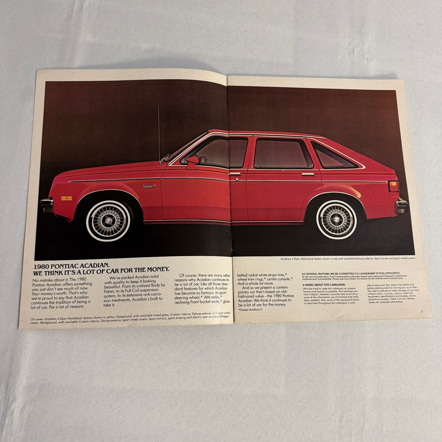 1980 Pontiac Acadian Car Sales Brochure Catalog Hatchback Coupe Sedan Acadian S