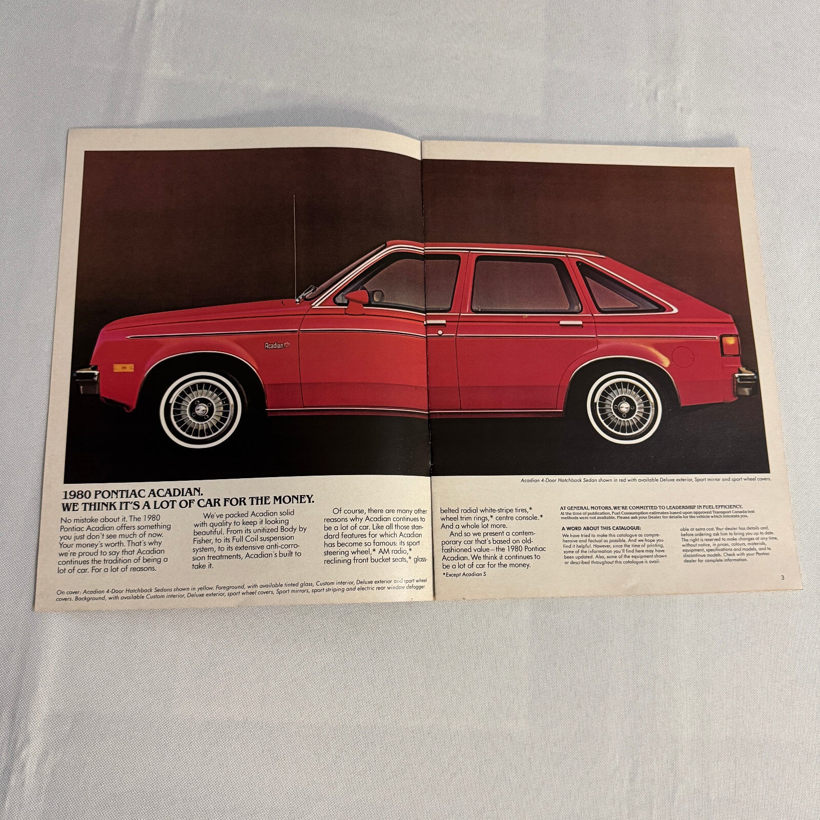 1980 Pontiac Acadian Car Sales Brochure Catalog Hatchback Coupe Sedan Acadian S