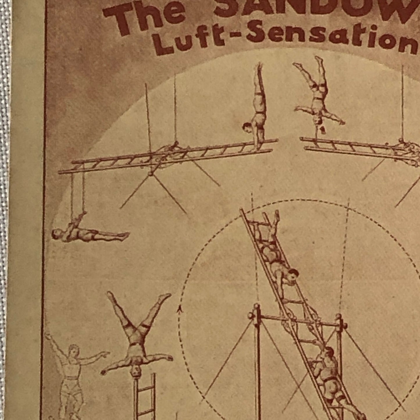 Circus Acrobat Act German Vintage Postcard Post Card The Sandows Luft Sensation