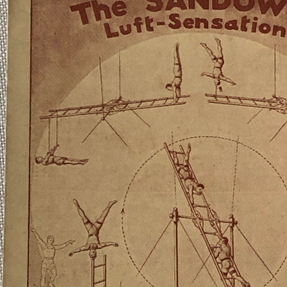 Circus Acrobat Act German Vintage Postcard Post Card The Sandows Luft Sensation