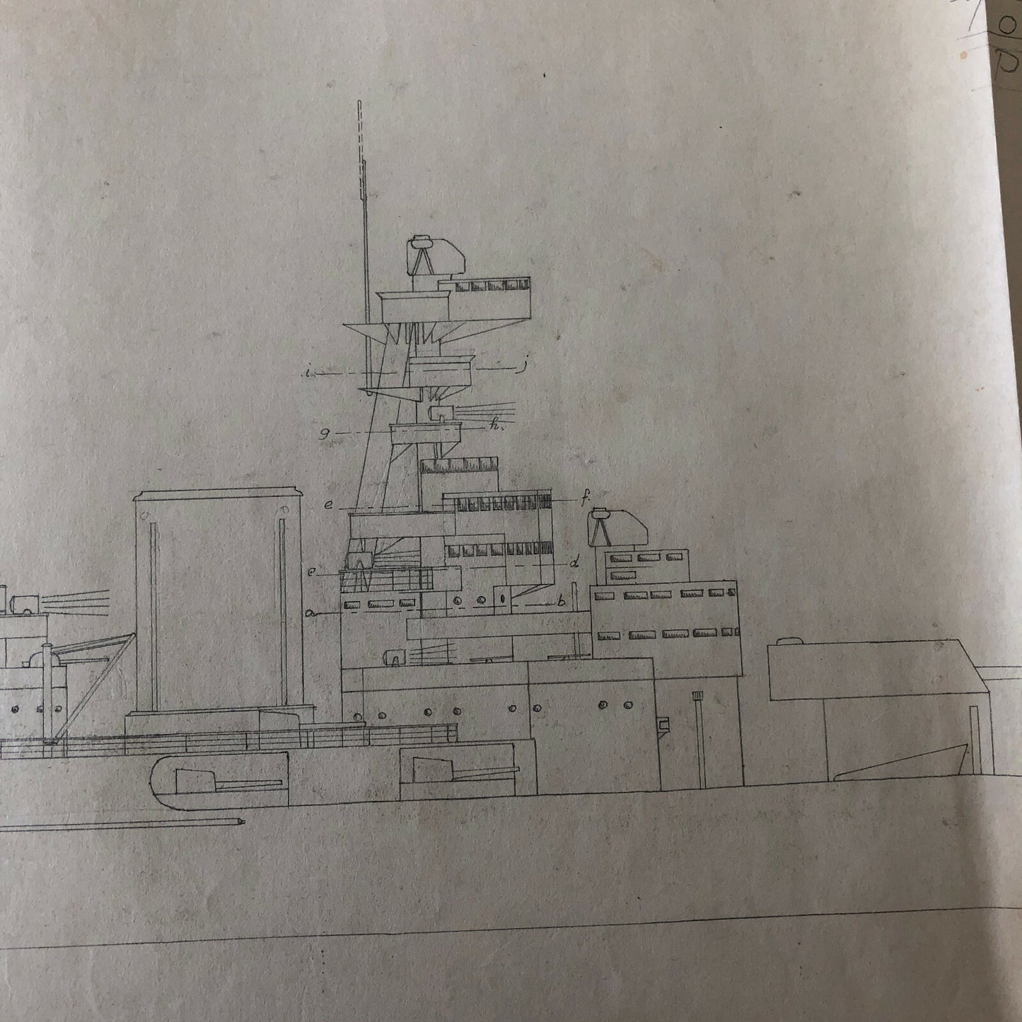 Antique 1928 Boat Ship Design Rendering - GM Ross Pencil Illustration ? 