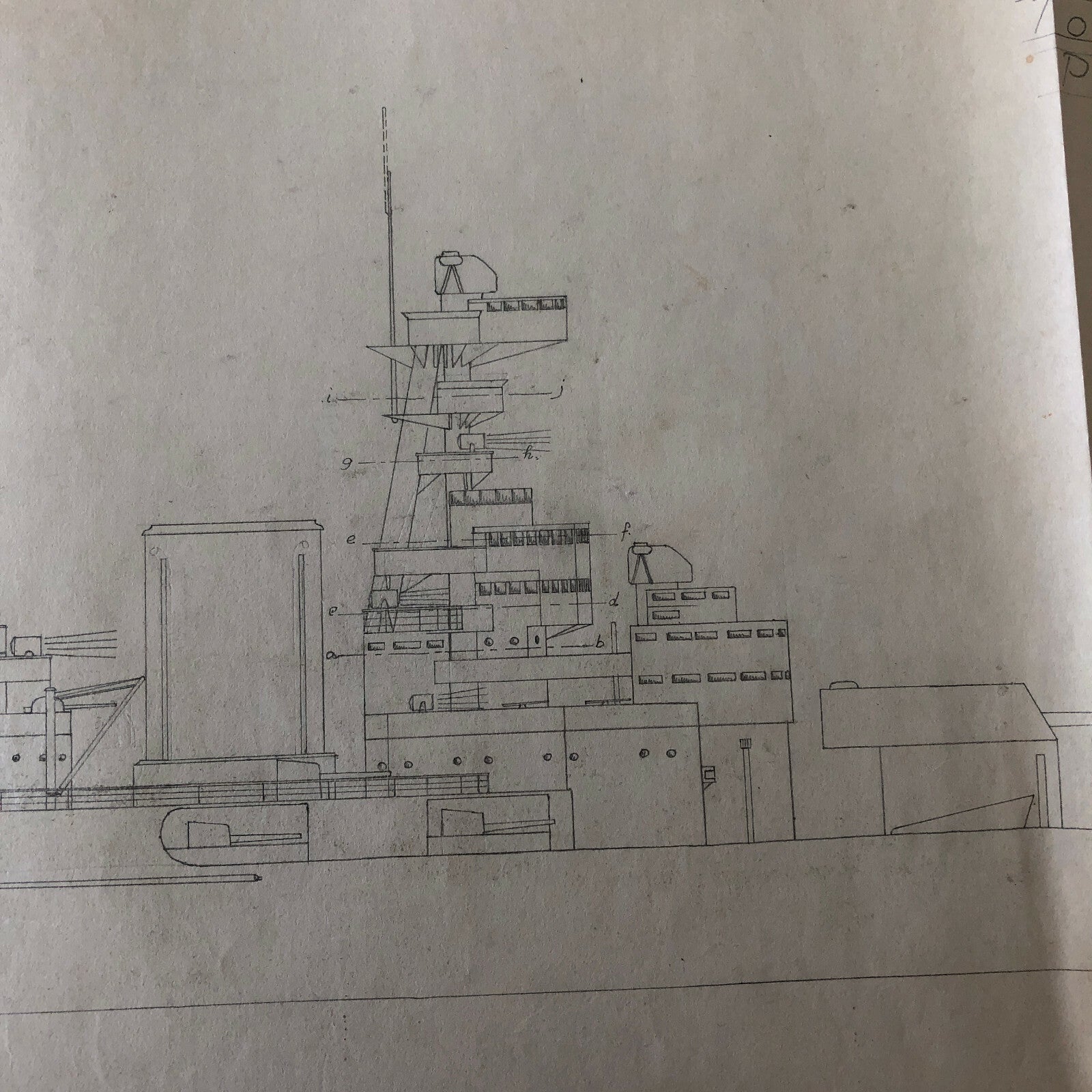 Antique 1928 Boat Ship Design Rendering - GM Ross Pencil Illustration ? 