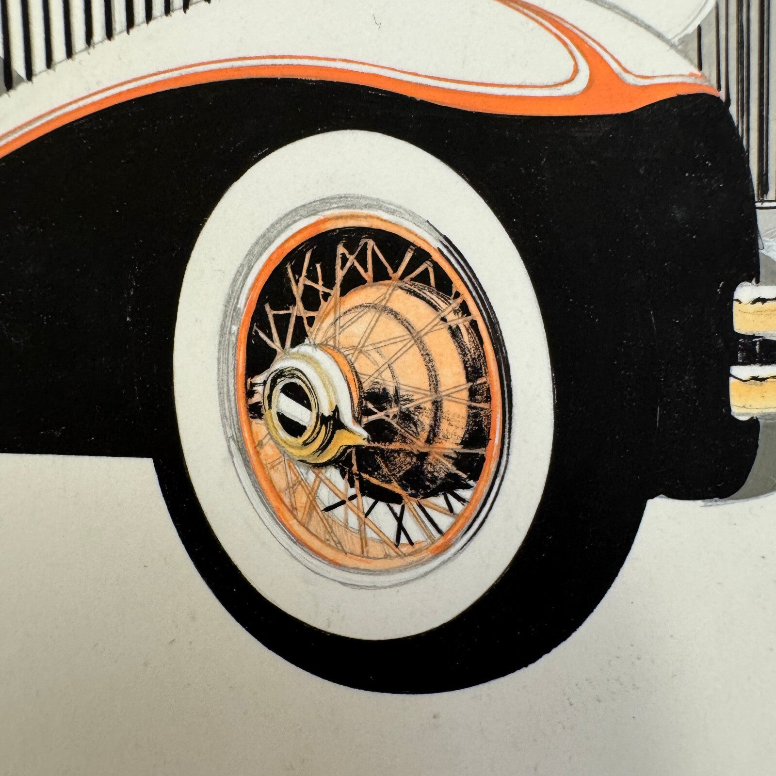 Vintage Duesenberg Car Automobile Illustration Art Drawing Hand Drawn