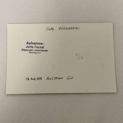 Vintage Racing Photo 1970 Austrian Grand Prix Clay Regazzoni Motorsport