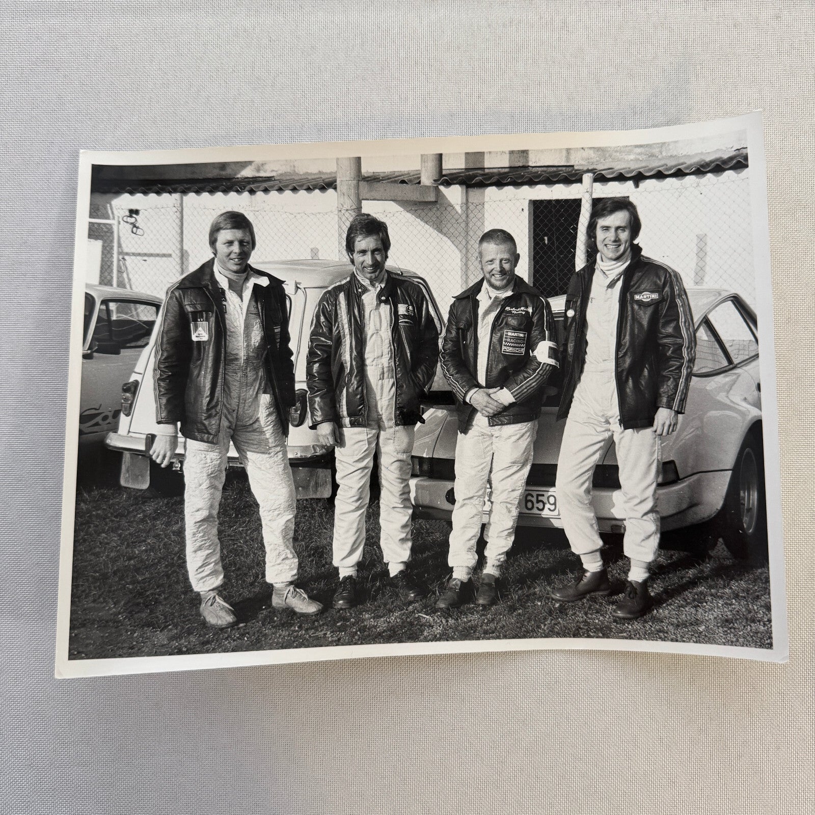 Porsche Martini Racing Team Photo Photograph Herbert Muller Gijs Van Lennep +