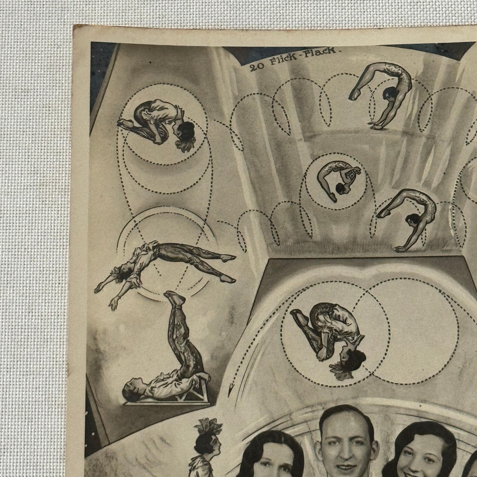 Vintage Circus Acrobat Balancing Act Photo Photograph Fiochi Sisters Paolo