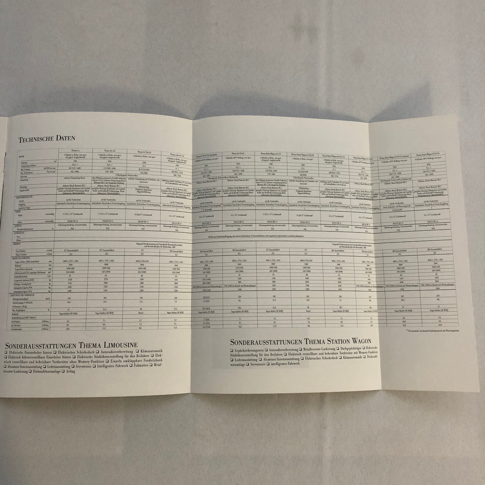 Lancia Thema Car Sales Brochure Catalog German Text