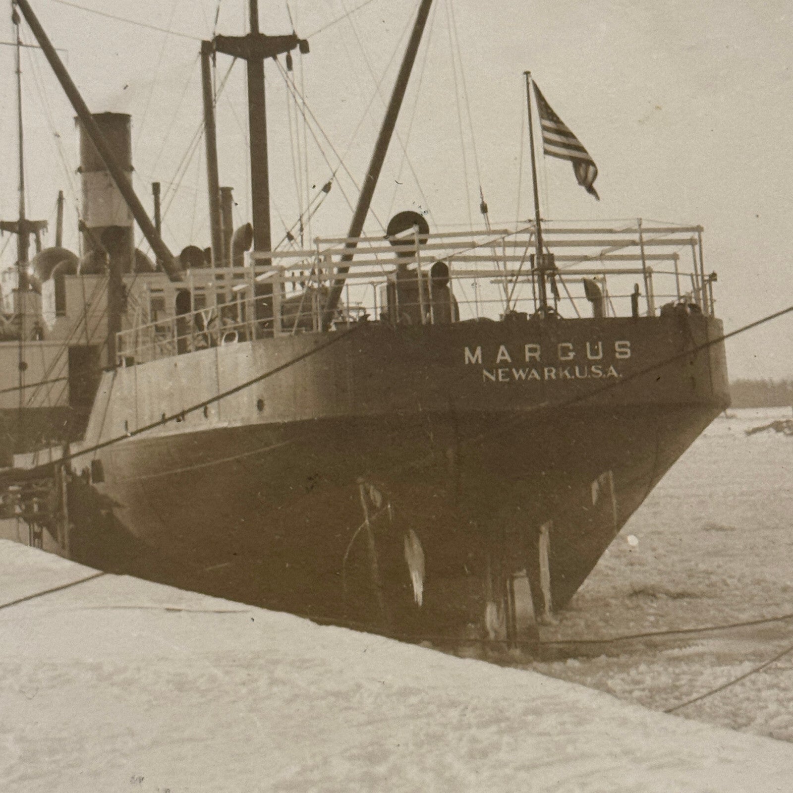 Vintage Boat Ship Photograph Nautical Antique Photo Newark USA