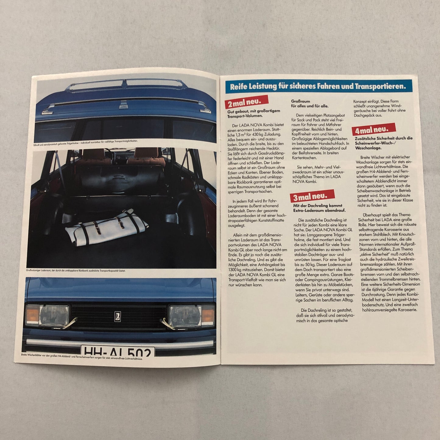 Lada Nova Kombi Station Wagon Sales Brochure Catalog L GL GERMAN Text