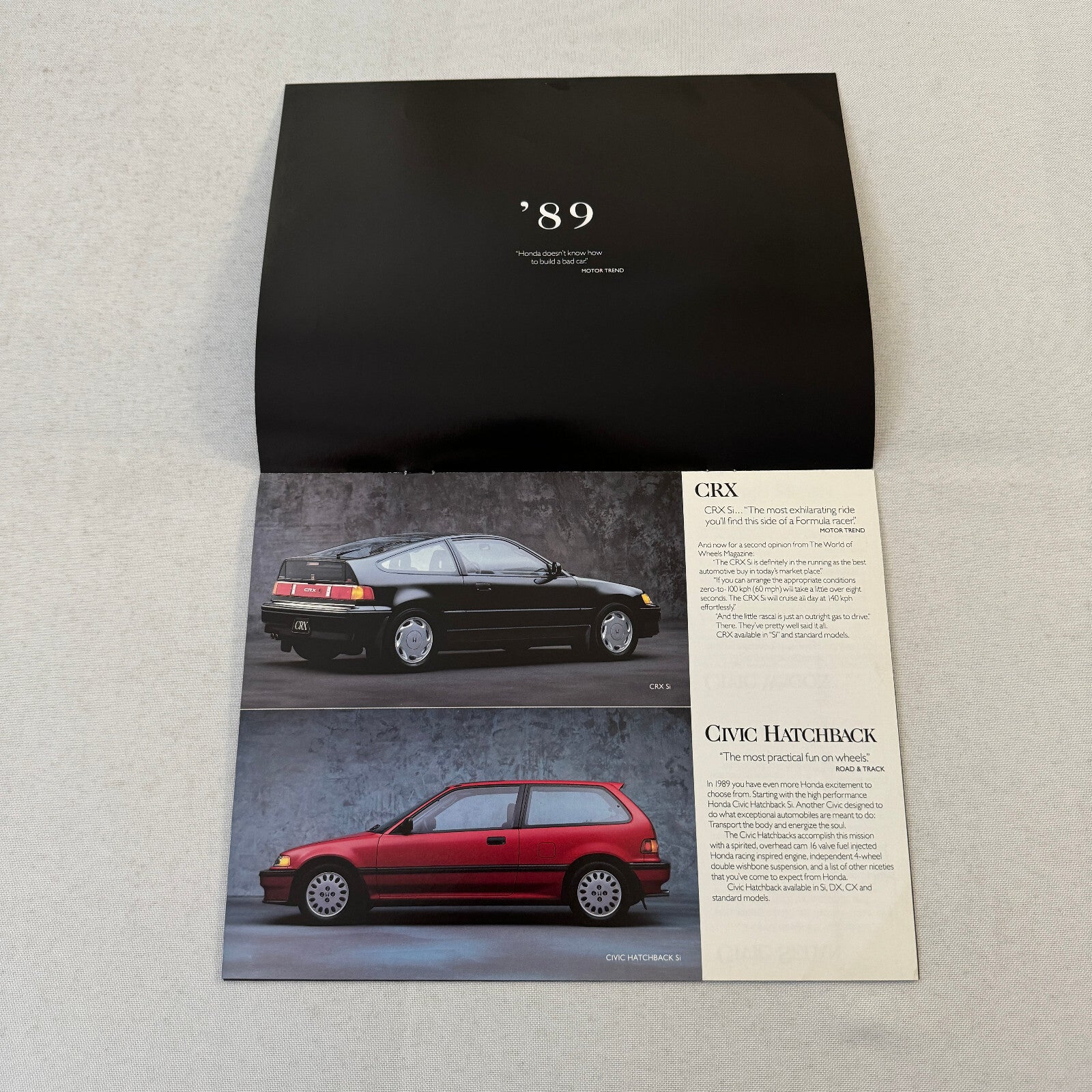 1989 Honda Sales Brochure Catalog CRX Civic Wagon Prelude Accord Coupe Canadian