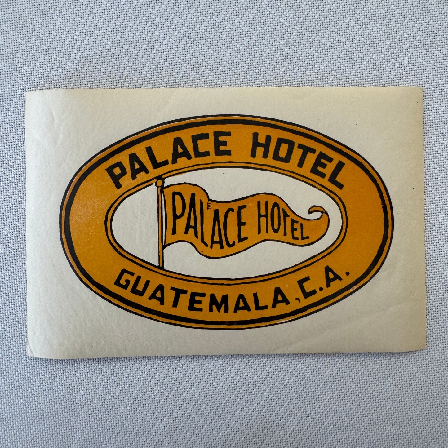 Vintage Hotel Travel Luggage Label Palace Hotel Guatemala CA