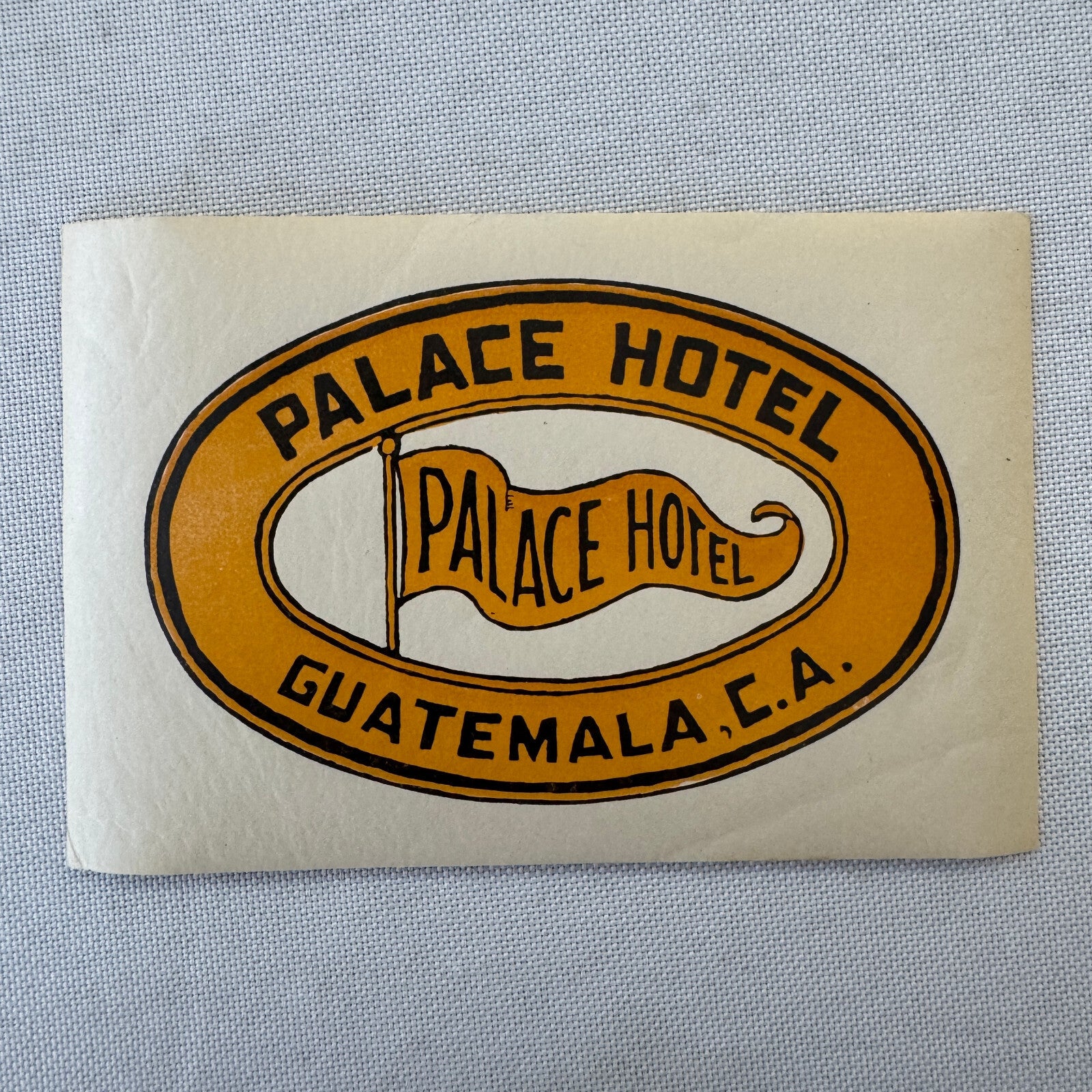 Vintage Hotel Travel Luggage Label Palace Hotel Guatemala CA