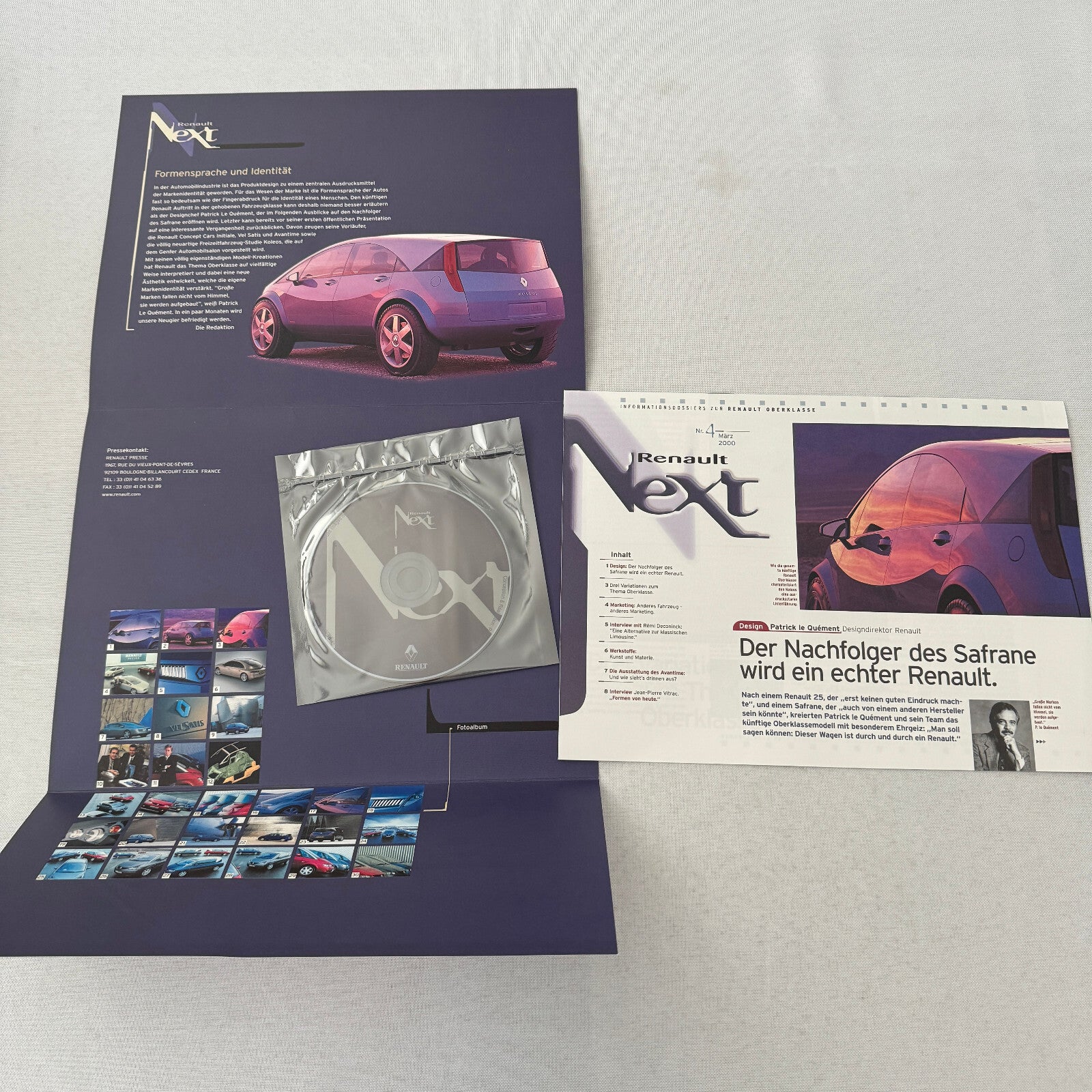 2000 Renault Next Factory Brochure Magazine German Text Concept Cars Thema