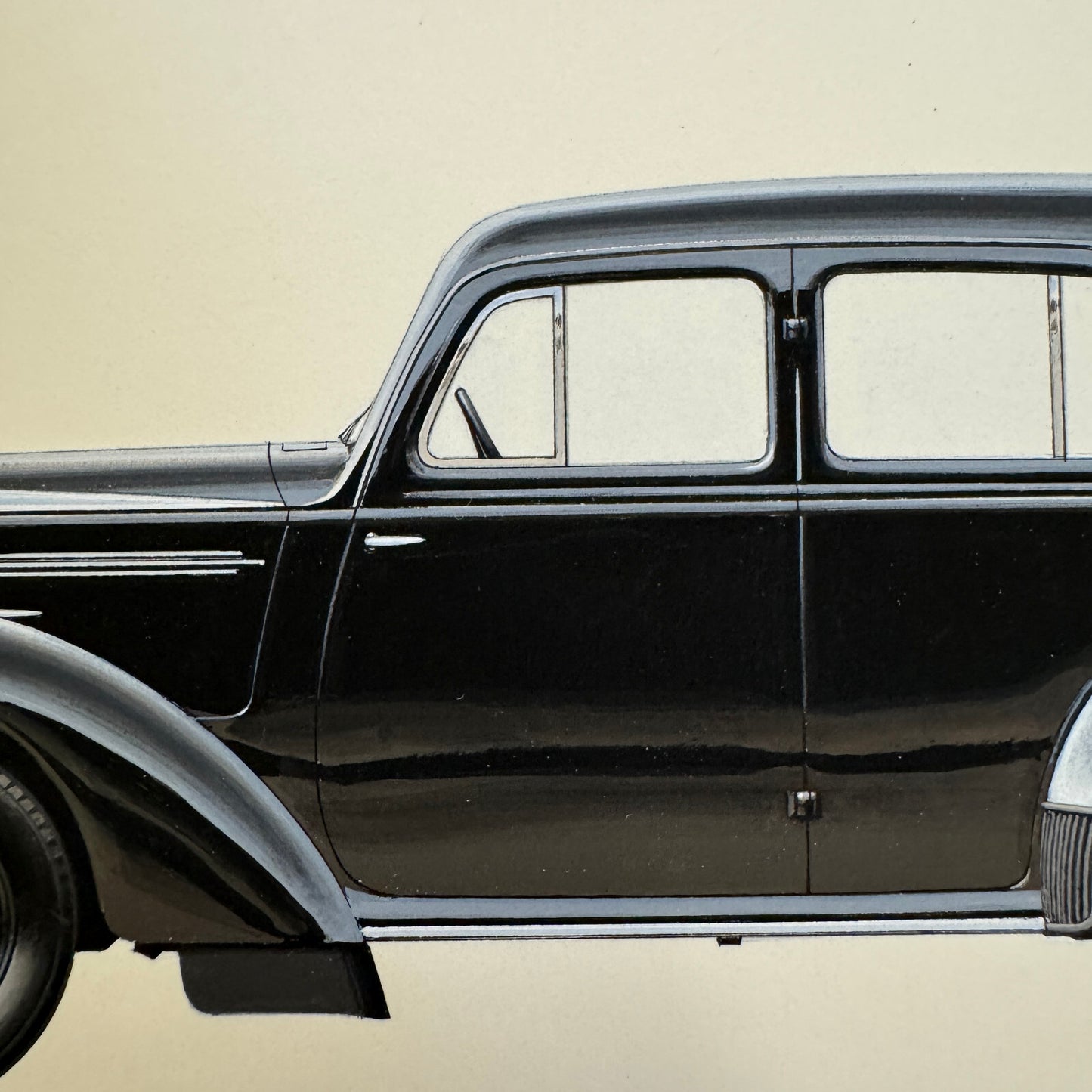 1939 Vauxhall 10 Car Automobile Illustration Art Drawing Hand Drawn Robert Preis