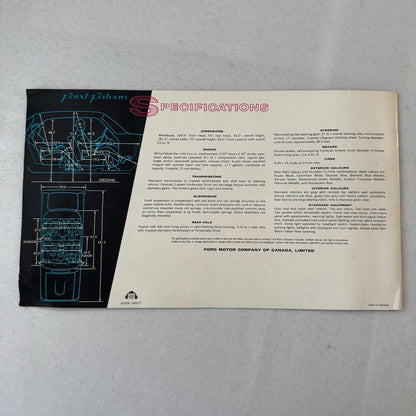 1960 Ford Falcon Car Sales Brochure Catalog Canadian Tudor Fordor Sedan