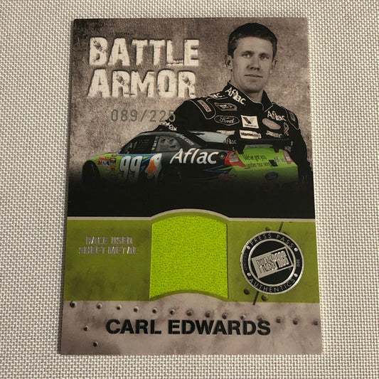 2010 Press Pass Carl Edwards Battle Armor Race Used Sheet Metal Relic Card /225