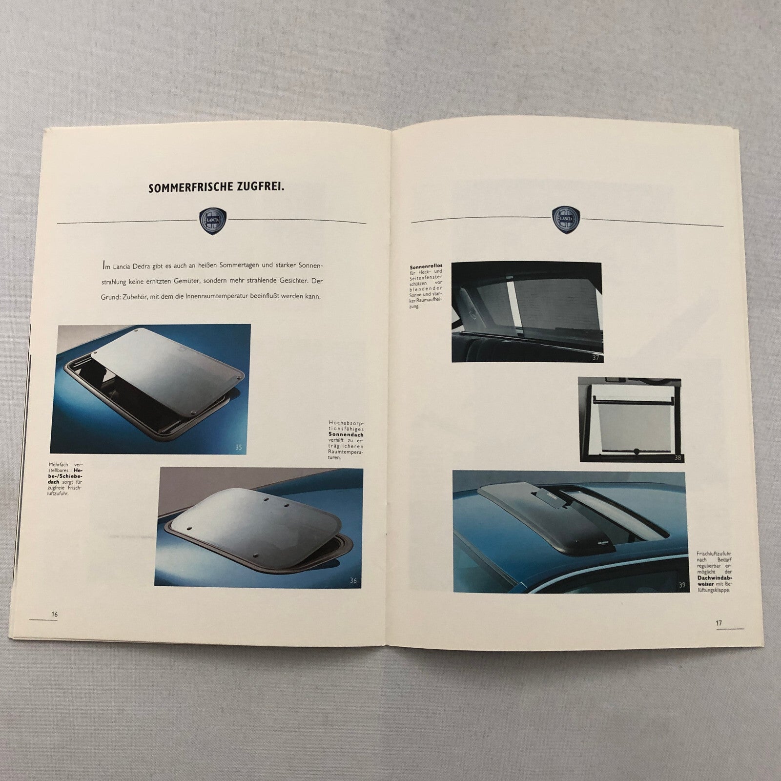 Lancia Dedra Car ACCESSORIES Sales Brochure Catalog Dedra German Text