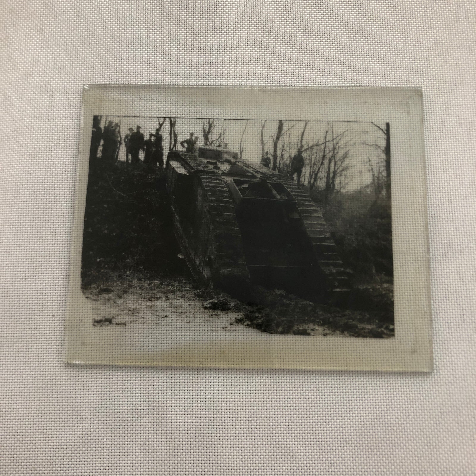 Early Military Tank WW1 World War 1 Glass Plate Lantern Slide