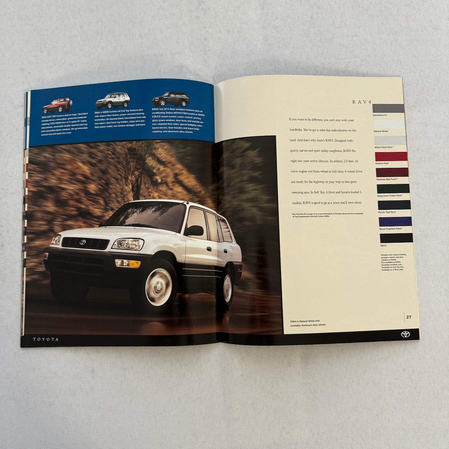 1999 Toyota Sales Brochure Catalog Solara Celica Corolla Tacoma Rav4 LandCruiser