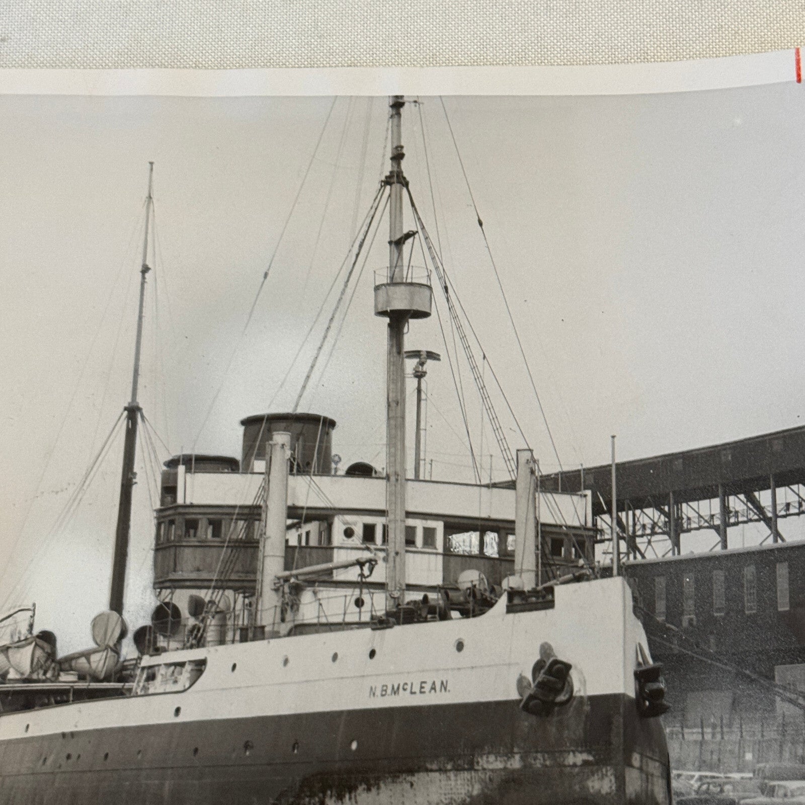 Vintage Ship Boat Photo Photograph Print NB McLean Icebreaker 1956