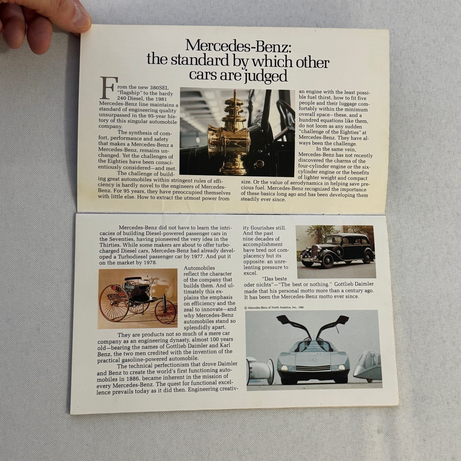 1981 Mercedes Benz Brochure Catalog 380 SLC 380SL 380 SL SEL 300SD 300TD 300D