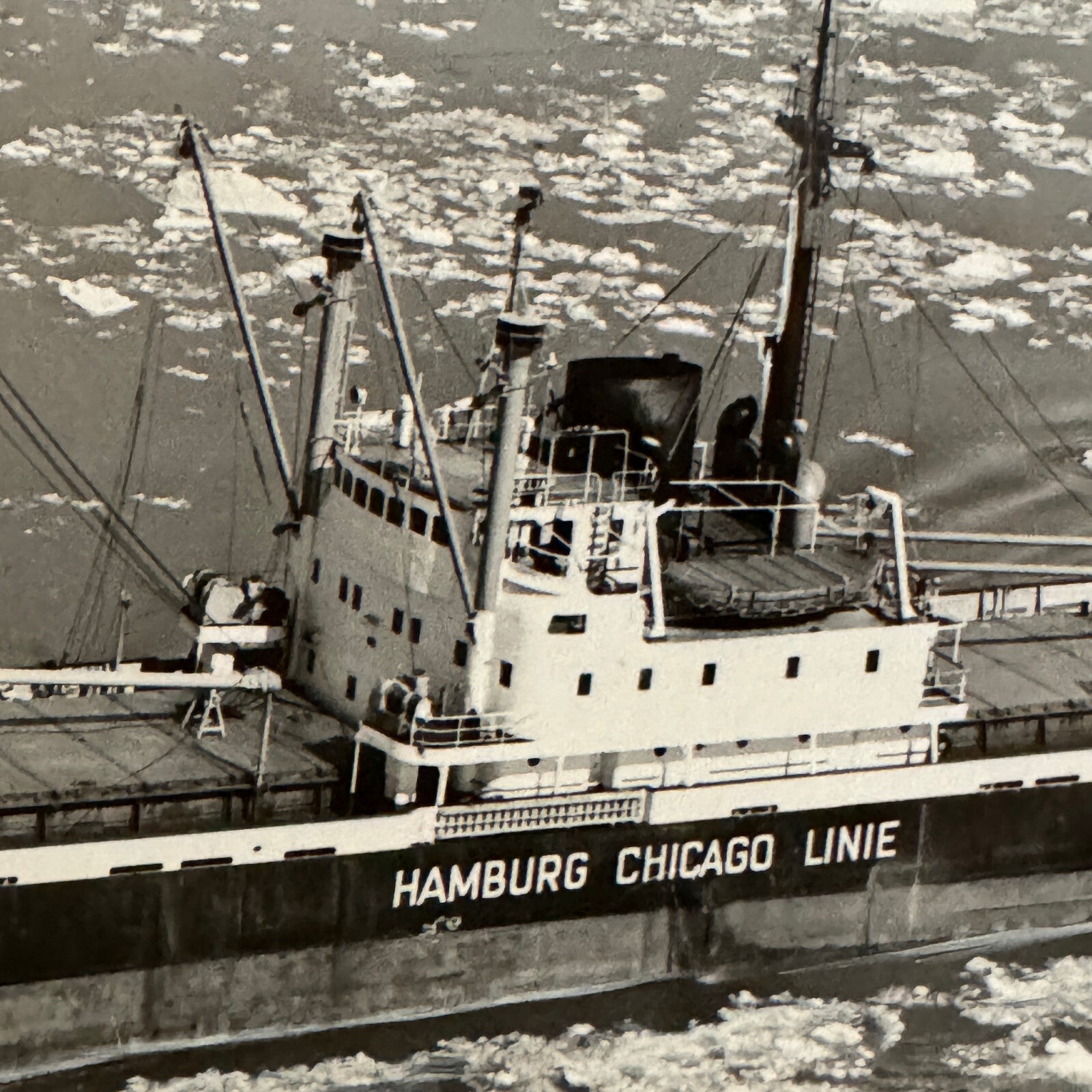 Vintage Ship Boat Photo Photograph Print SS Ophelia Hamburg Chicago Linie 1955
