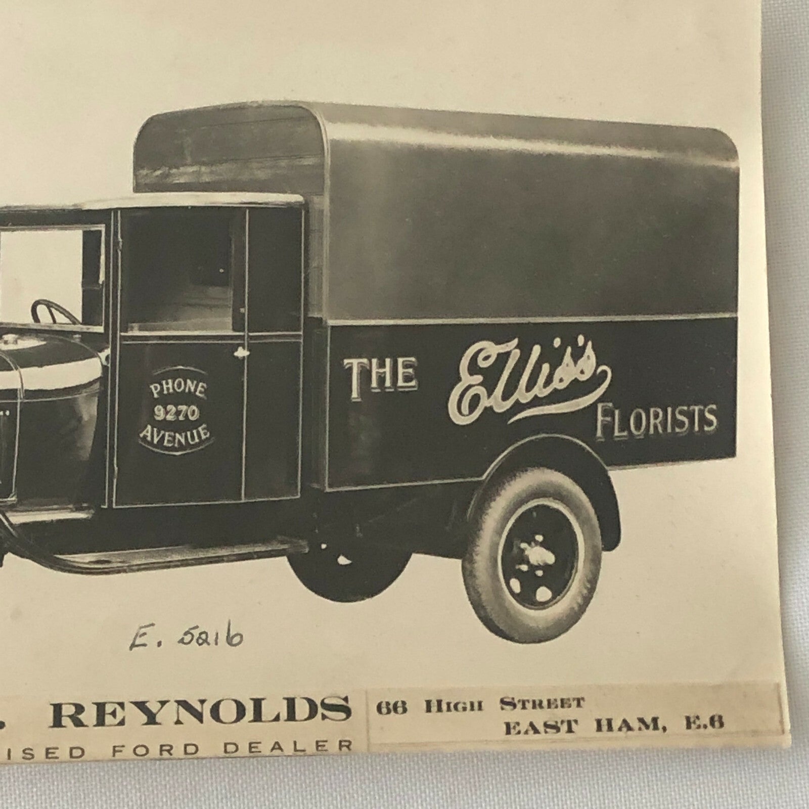 Vintage Ford Truck Florist Delivery Van Dealer Advertising Photo Photograph 