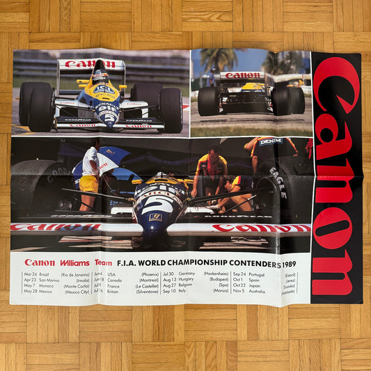 Canon Williams 1989 F1 Formula One Racing Car Poster