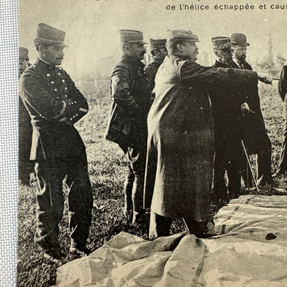 Vintage Zeppelin Airship Dirigible Postcard French Republique Military Disaster