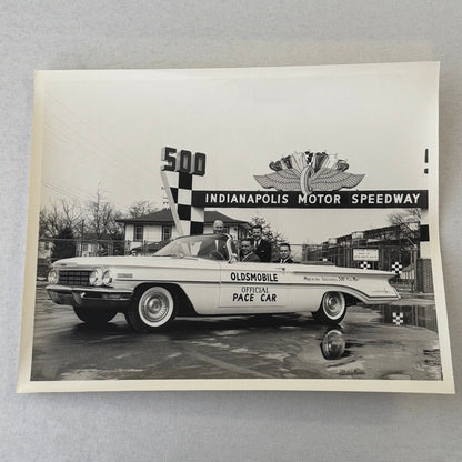 Vintage Indy 500 Racing Photo 1960 Oldsmobile Official Pace Car Photograph