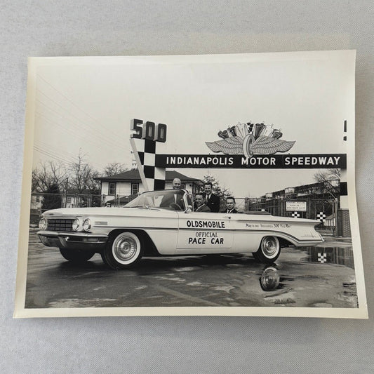 Vintage Indy 500 Racing Photo 1960 Oldsmobile Official Pace Car Photograph