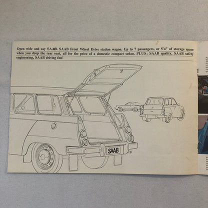 Vintage Saab Car Sales Brochure Catalog Sedan Station Wagon Monte Carlo 850