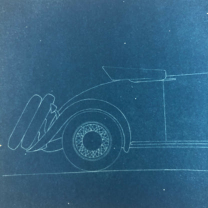 1930 Coachbuilder Car Design Blueprint Rendering Blue Print Coupe Cabriolet 