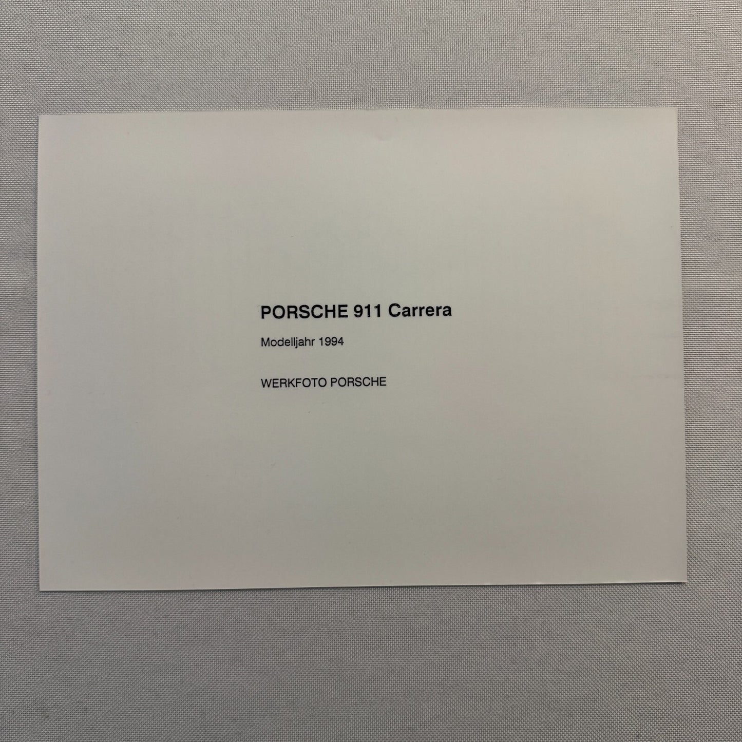 1994 Porsche 911 Carrera Factory Press Photo Photograph Print Werkfoto