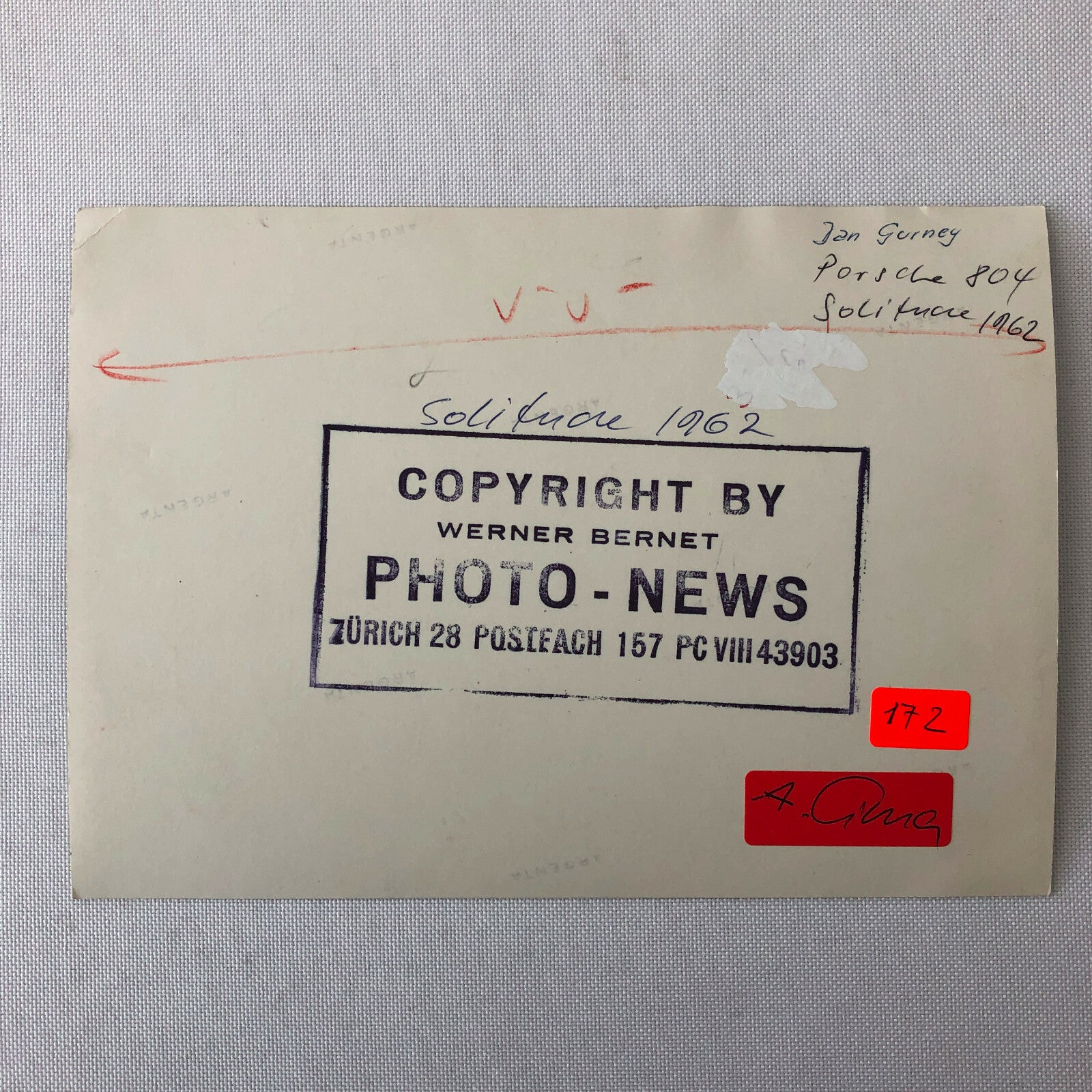 1962 Solitude Car Racing Photo Photograph Dan Gurney Porsche 804