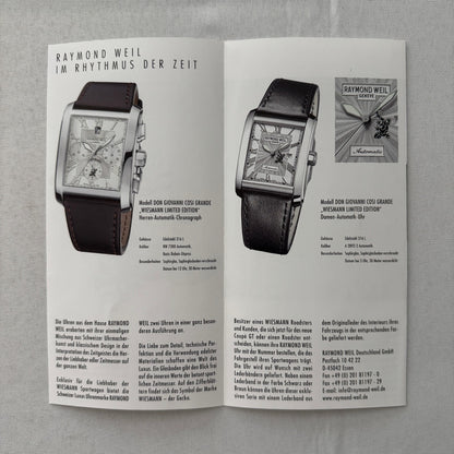 Wiesmann Car Sales Brochure Catalog Lot Wiesmann Roadster Raymond Weil Watch