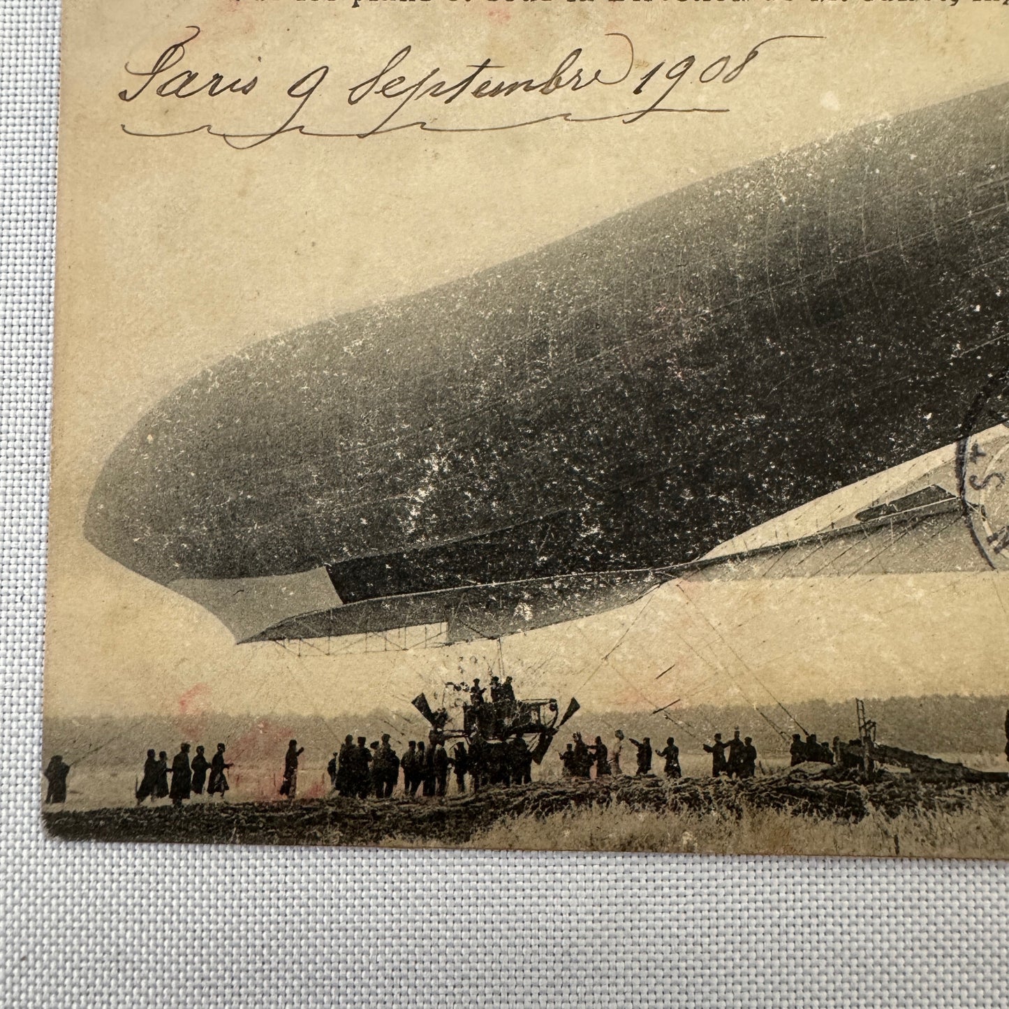 Vintage Military Airship Dirigible Zeppelin Patrie Postcard Post Card French