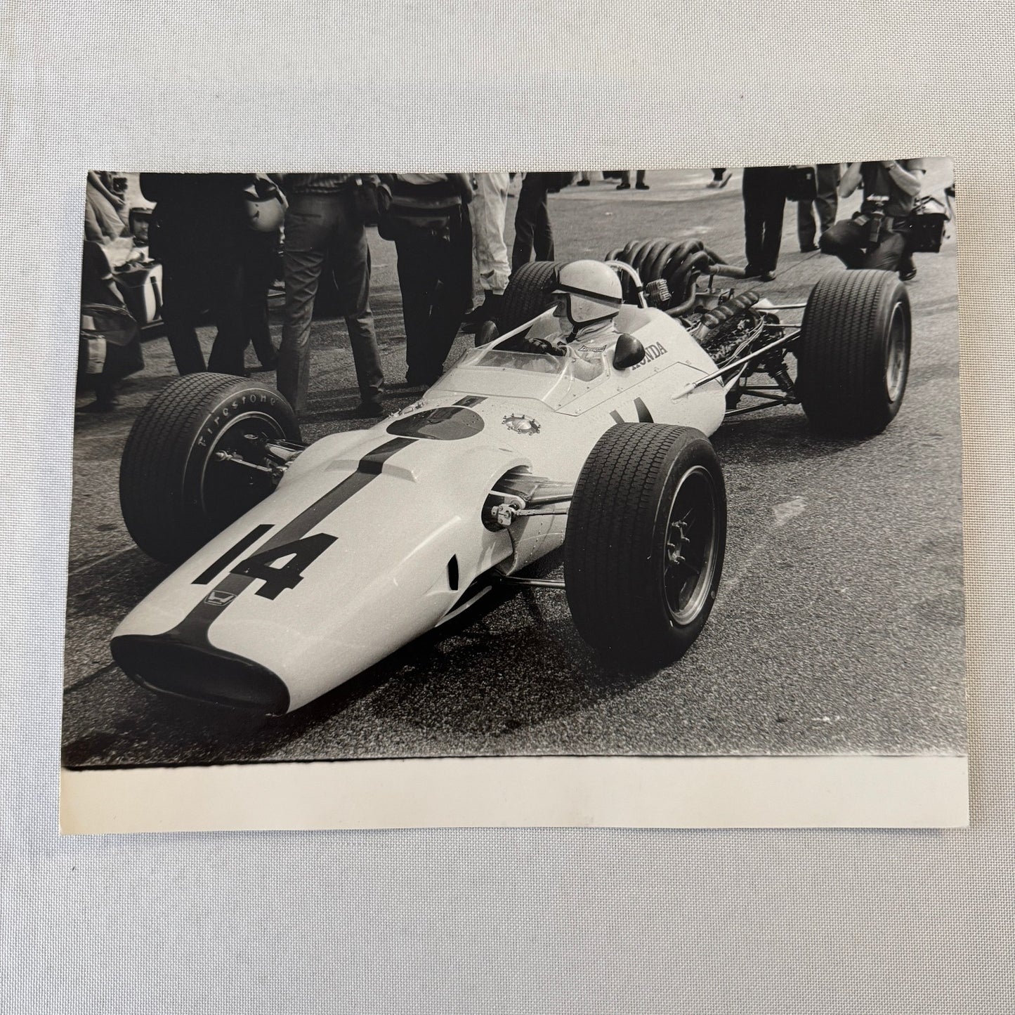 1965 Vintage Racing Photo John Surtees Lola Honda Race Car Photograph