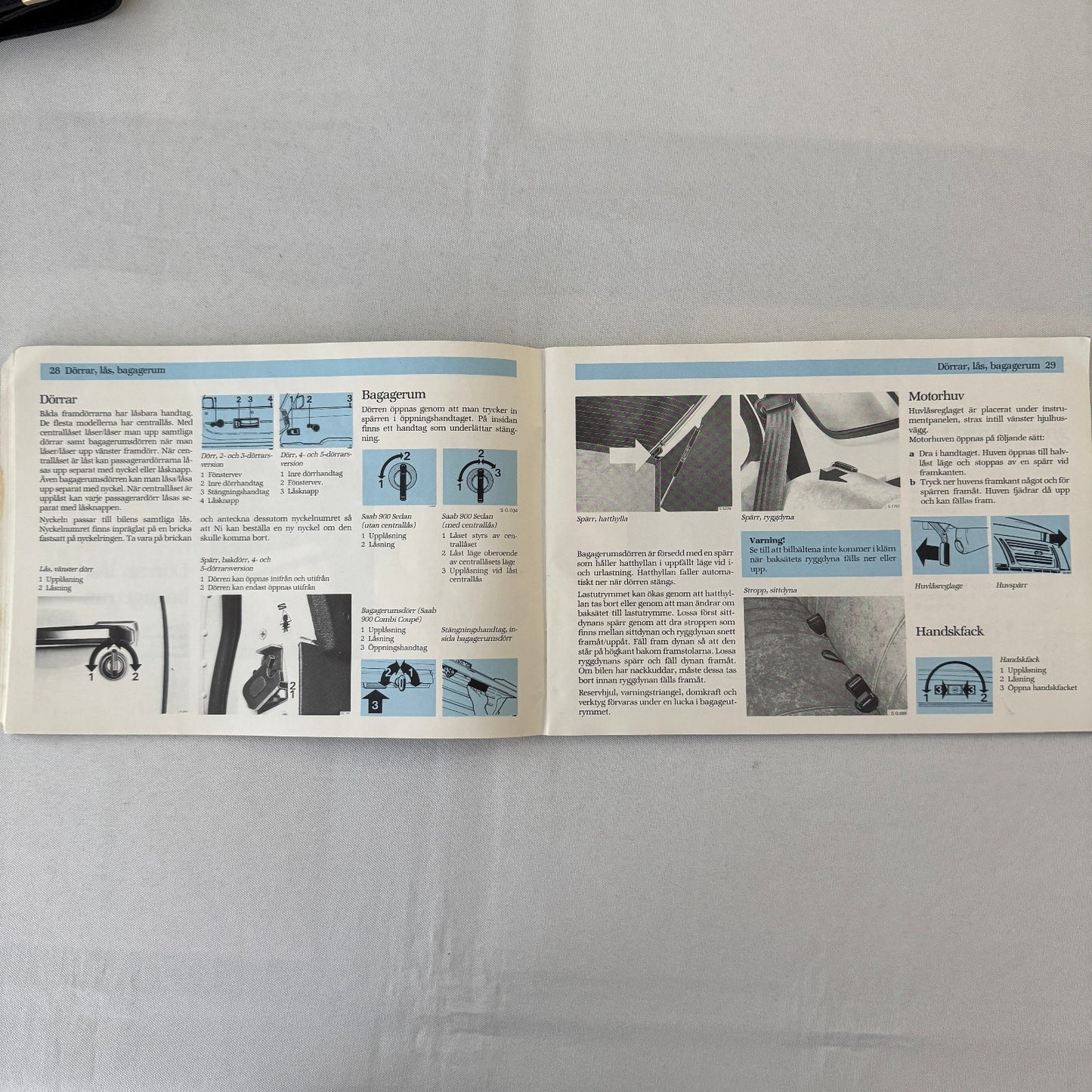 1988 Saab 900 Owners Manual Book Pouch Sedan Convertible Vintage Car SWEDISH