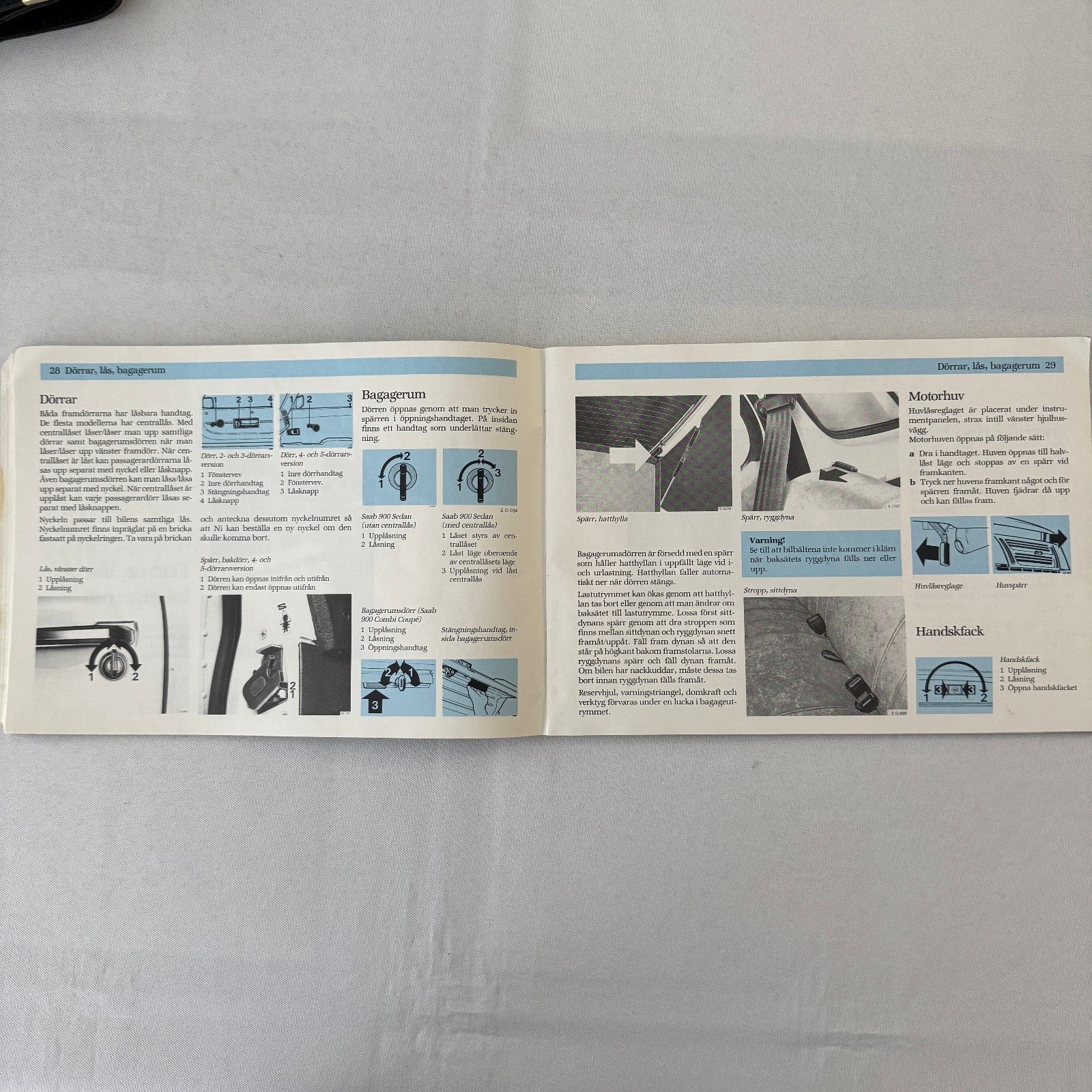 1988 Saab 900 Owners Manual Book Pouch Sedan Convertible Vintage Car SWEDISH
