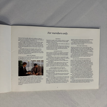 1988 Saab Military Sales Brochure Catalog Saab 900 Turbo 9000 900S Convertible