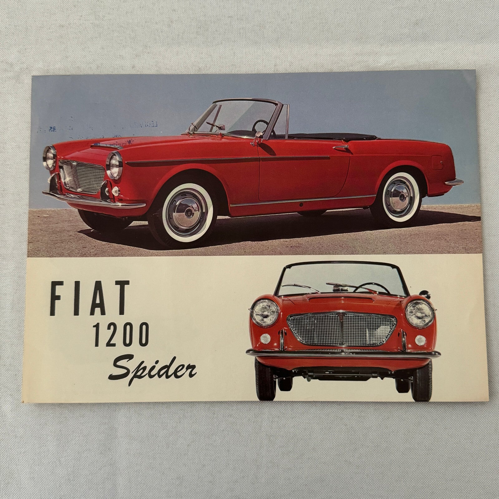 Fiat 1200 Spider Roadster Car Sales Brochure Advertising Vintage