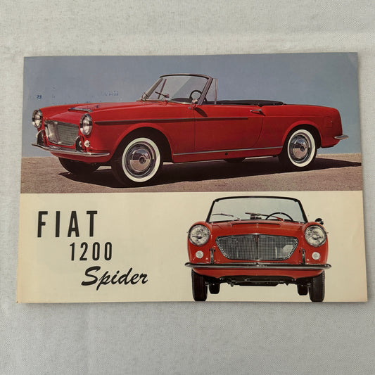 Fiat 1200 Spider Roadster Car Sales Brochure Advertising Vintage