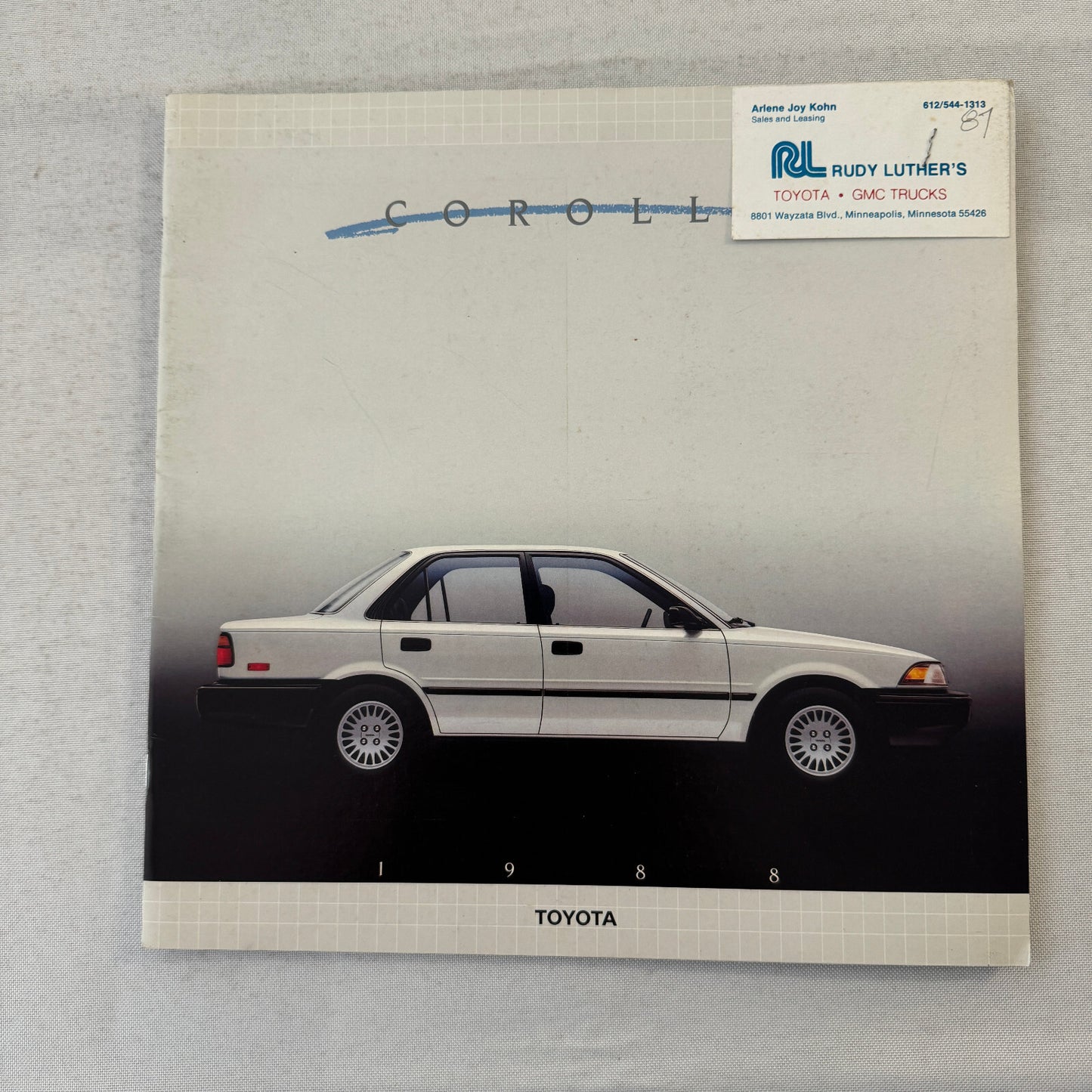 1988 Toyota Corolla Car Sales Brochure Catalog Sport Wagon Sedan GT-S SR5