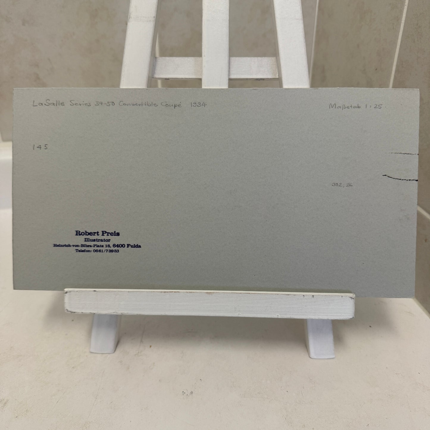 1934 LaSalle Series 34-50 Convertible Coupe Automobile Illustration Art Drawing