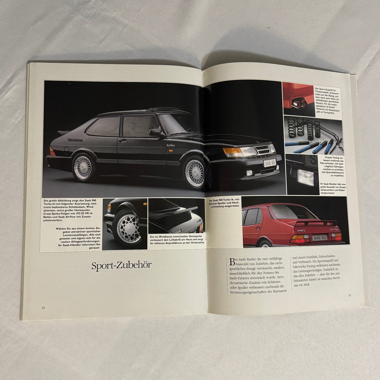 Vintage Saab 900 Car Sales Brochure Catalog 900 Cabriolet 900 Turbo 16S GERMAN