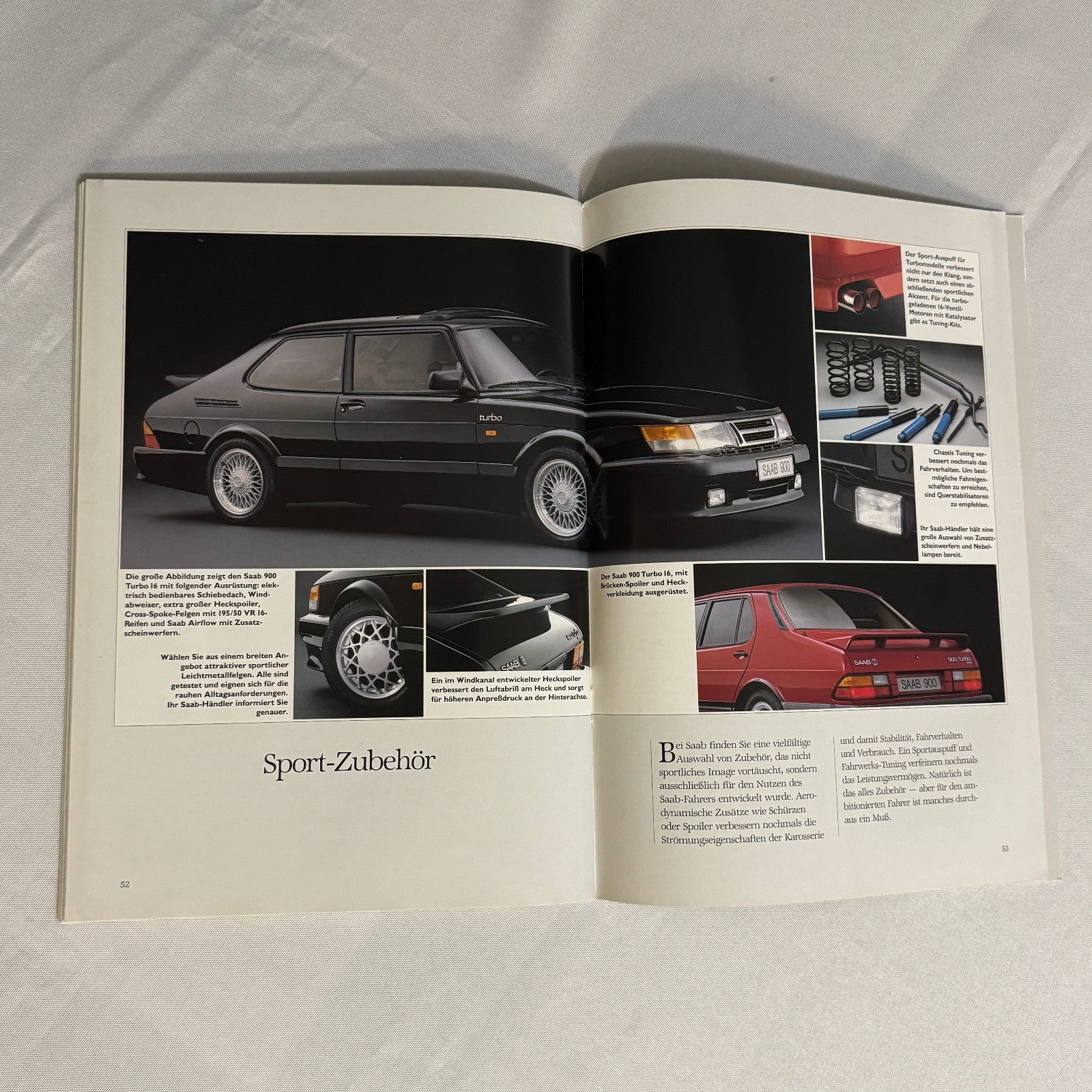Vintage Saab 900 Car Sales Brochure Catalog 900 Cabriolet 900 Turbo 16S GERMAN